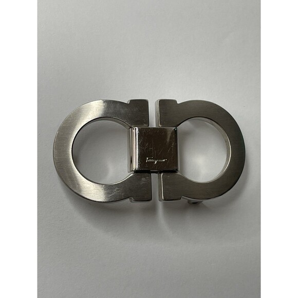Salvatore Ferragamo Men's Belt Buckle Silver Tone Vintage - Picture 1 of 7